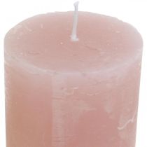 Stompkaarsen roze geverfd 60 × 100 mm 4st