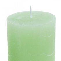 Artikel Staande kaarsen effen limoengroen​​​​​ 70×100mm 4 st