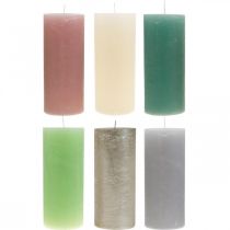Stompkaarsen gekleurd verschillende kleuren 85×200mm 2st