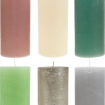Stompkaarsen gekleurd verschillende kleuren 85×200mm 2st