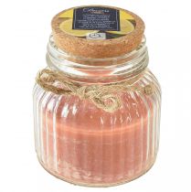 Artikel Geurkaars in glas kurk citronellakaars bruin H11,5cm