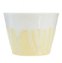 Artikel Citronella kaars in pot keramiek geel crème Ø8,5cm