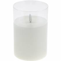 Deco lantaarn LED kaars in een glas echte was Ø10cm H15cm