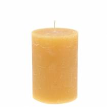 Artikel Effen gekleurde kaarsen honing 85×120mm 2st