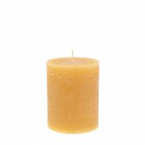 Artikel Gekleurde kaarsen honing 70×80mm 4st