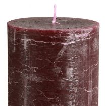 Artikel Luxe Bourgondische pilaarkaarsen, set van 2, effen kleur, 85x200mm, voor romantisch en decoratief gebruik