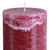 Artikel Geverfde pilaarkaarsen, Berry-stijl, 85x120mm, set van 2, rood, decoratief