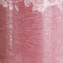 Artikel Roze pilaarkaarsen, antiekroze marmerlook, 85×200 mm, set van 2, ter decoratie en als cadeau