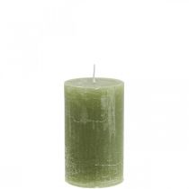 Artikel Effen kaarsen olijfgroene stompkaarsen 60×100mm 4 st