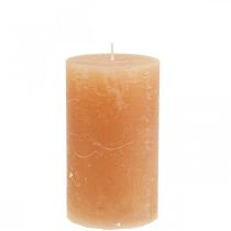 Artikel Effen kaarsen Oranje Peach stompkaarsen 70×120mm 4 st