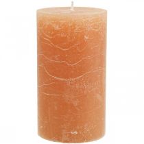 Effen gekleurde kaarsen Oranje Peach stompkaarsen 85×150mm 2st