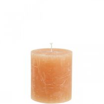 Artikel Effen kaarsen Oranje Peach stompkaarsen 70×80mm 4 st