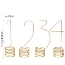 Artikel Kaarsdecoratie Advent cijfers 1-4 mat goud metaal H10cm 4 stuks