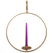 Artikel Kaarshouder om metalen decoratie goud vintage op te hangen Ø38/H48cm