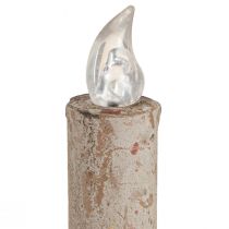 Artikel Kaarshouder antiek met LED kaars metaal warm licht H22cm