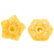 Artikel Keramische kaarsenhouders in bloemvorm voor een stijlvolle tafeldecoratie, 11 cm, 2 stuks