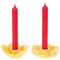 Artikel Keramische kaarsenhouders in bloemvorm voor een stijlvolle tafeldecoratie, 11 cm, 2 stuks