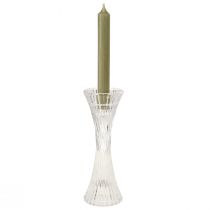 Artikel Kaarshouder glas helder stok kaarshouder groeven H20cm 2 stuks