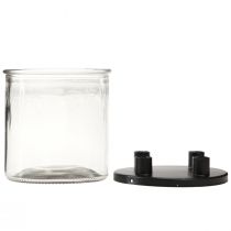 Artikel Kandelaar glas Staaf kandelaar decoratie glas H11cm Ø10cm