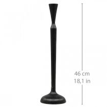 Kandelaar Zwart Metalen Kandelaar Ø12cm H46cm