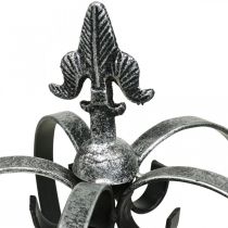 Deco kroon antiek zilver look metaal Ø18cm H26cm