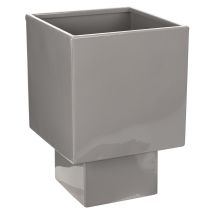 Artikel Grijze kubusvormige plantenbak met voet voor moderne decoratie, 22 cm