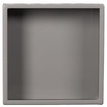 Artikel Grijze kubusvormige plantenbak met voet voor moderne decoratie, 22 cm