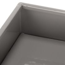 Artikel Grijze kubusvormige plantenbak met voet voor moderne decoratie, 22 cm