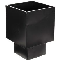 Artikel Zwarte kubusvormige plantenbak met voet, modern, 22 cm