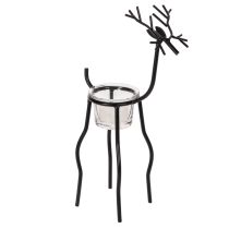 Artikel Rendier kaarsenhouder met theelichtglas, 28 cm