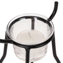 Artikel Rendier kaarsenhouder met theelichtglas, 28 cm