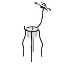 Artikel Rendier kaarsenhouder met theelichtglas, 28 cm