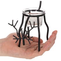 Artikel Rendier kaarsenhouder met theelichtglas, 15 cm