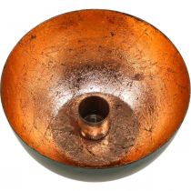 Artikel Zwarte en bronzen kaarsenhouder, geschikt voor taps toelopende kaarsen, Ø13cm H6cm