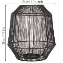 Artikel Zwarte kaarsenhouder, decoratieve lantaarn, draadmand, Ø24cm, H28cm