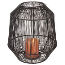 Artikel Zwarte kaarsenhouder, decoratieve lantaarn, draadmand, Ø24cm, H28cm