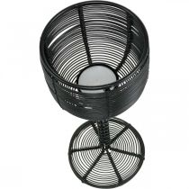 Artikel Theelichthouder metaal zwart decoratief wijnglas Ø13cm H31.5cm