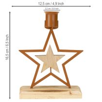 Artikel Kandelaar ster hart spar bruin H16.5cm assorti 3st