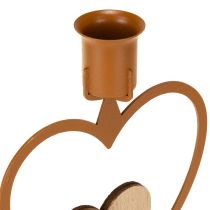 Artikel Kandelaar ster hart spar bruin H16.5cm assorti 3st
