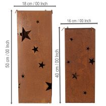 Artikel Kerstkaarsenstandaards, rustieke afwerking, 40/50 cm hoog, set van 2