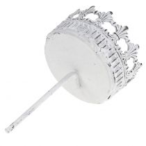 Artikel Kaarsenhouder wit antiek Ø7cm H12cm 4 stuks