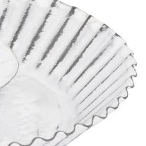 Artikel Kaarshouder wit metalen cakevorm Shabby Chic Ø15cm