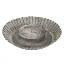 Artikel Kaarsenhouder als bakvorm kaarsenbord grijs Ø15cm H3cm 4st