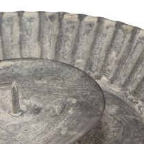 Artikel Kaarsenhouder als bakvorm kaarsenbord grijs Ø15cm H3cm 4st