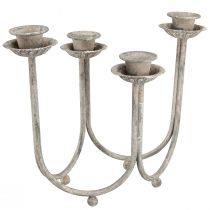 Artikel Kaarshouder voor 4 stokkaarsen grijs vintage 31×23cm H25cm