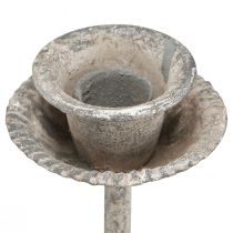 Artikel Kaarshouder voor 4 stokkaarsen grijs vintage 31×23cm H25cm
