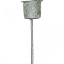 Artikel Insteekkaarsenhouder Shabby Chic grijs Ø3cm H8,5cm 8 st
