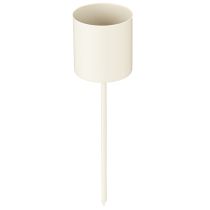 Artikel Kaarsenhouder voor dikke kaarsen, metaal, beige, 3,8 x 14 cm, 4 stuks
