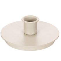 Artikel Ronde crèmekleurige kaarsenhouders voor taps toelopende kaarsen, tafeldecoratie, 10 cm, 2 stuks