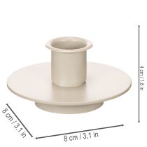 Artikel Metalen kaarsenhouder in mat beige, kleine kaarsenhouder voor taps toelopende kaarsen, 8 cm, 3 stuks